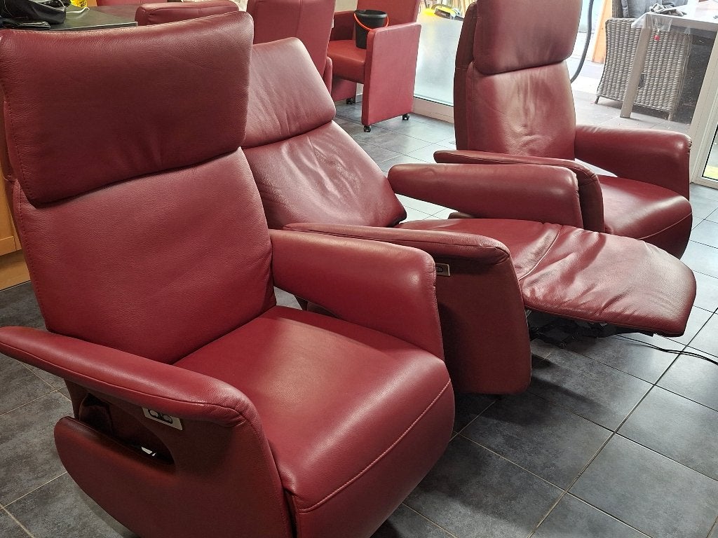 Te Koop 2 Elektrische Relax Zetels, Ophalen, Eenpersoons, Leer, Zo goed als nieuw