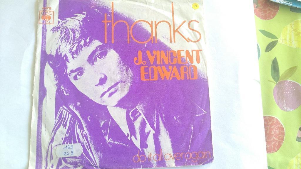 SINGLE J VINCENT EDWARDS--THANKS--, CD & DVD, Enlèvement ou Envoi, Utilisé, Pop