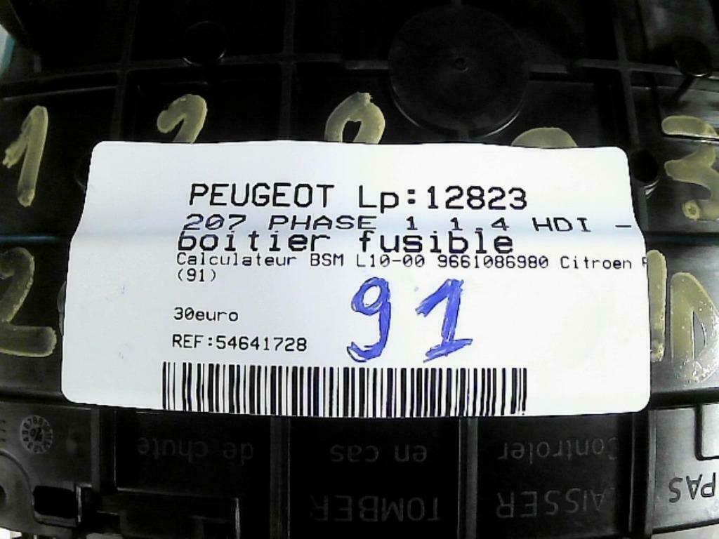 Boitier fusibles Peugeot 207 9661086980 2006-2013  (91), Enlèvement ou Envoi, Utilisé, Peugeot