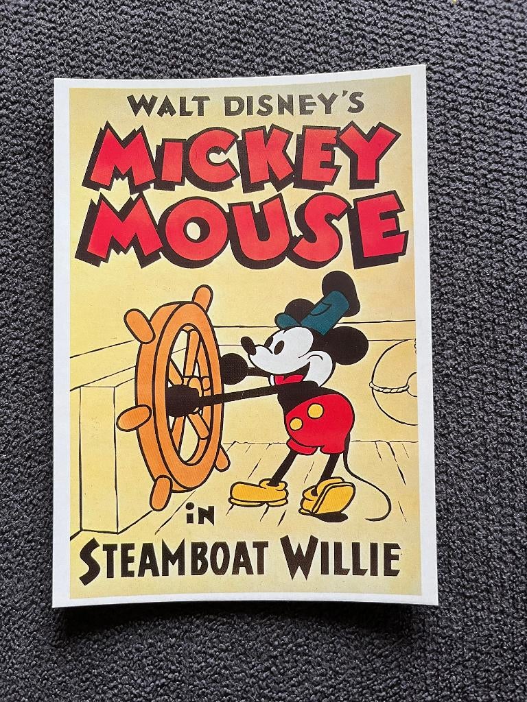 Postkaart Mickey Mouse Steamboat, Verzenden, Mickey Mouse