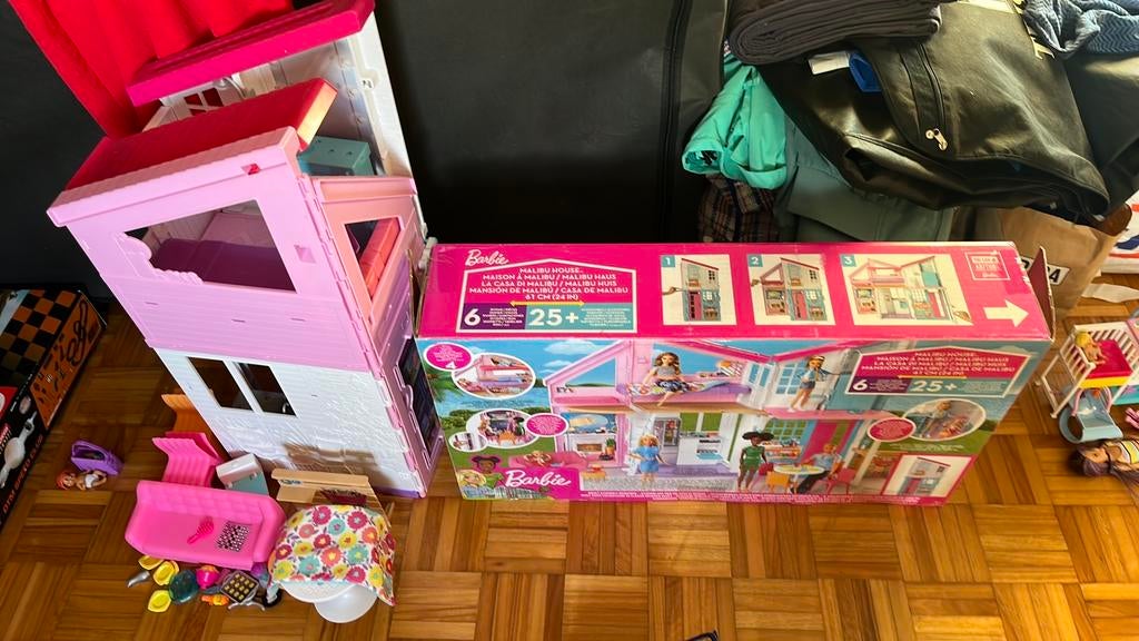 Barbie La Maison à Malibu 6 pièces 25 accessoires 61 cm, Enlèvement, Utilisé, Accessoires