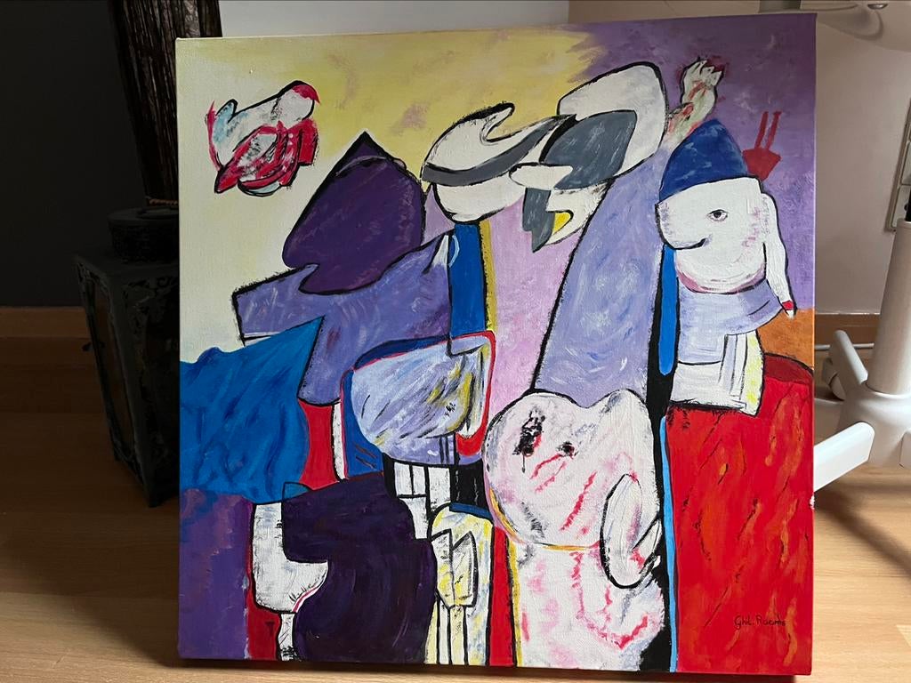 Schilderij afm 50x50 cm, Antiek en Kunst, Ophalen