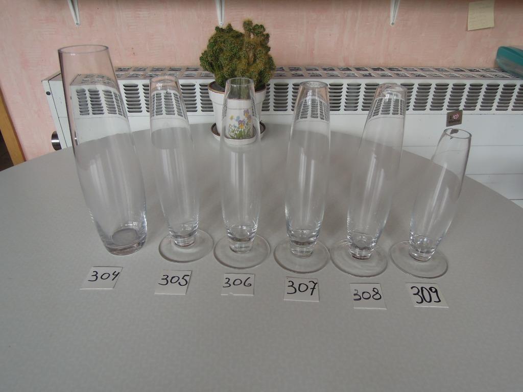 hoge vaas glas bloemenvaas cilindervormig  6 stuks, Wit, Ophalen of Verzenden, Minder dan 50 cm, Glas