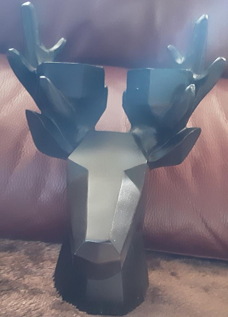 Bougeoir tête de cerf noir 24 cm, Enlèvement ou Envoi, Utilisé, Noir