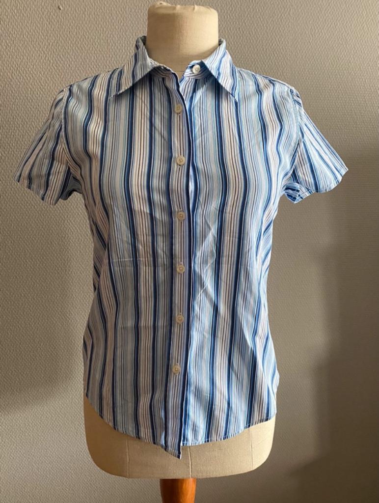Blauw gestreept hemdje Tommy Hilfiger maat M, Porté, Bleu, Envoi, Taille 38/40 (M)