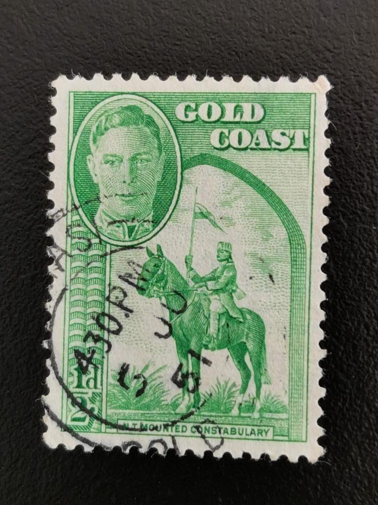 Gold Coast 1948 - Koning George VI -  politieman te paard, Ophalen of Verzenden, Gestempeld