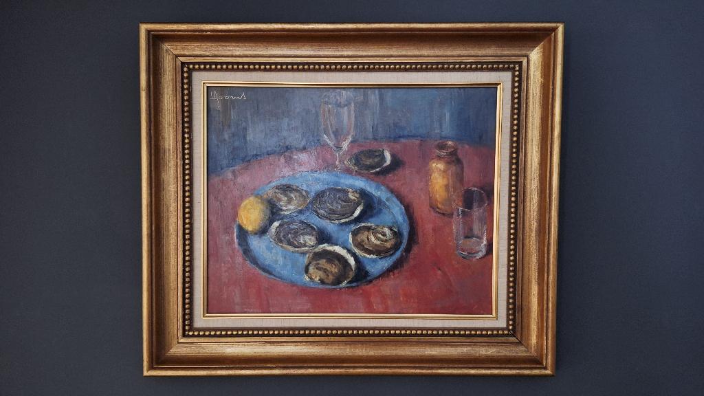 Schilderij Tafel met oesters - Vic Dooms, Antiek en Kunst, Ophalen