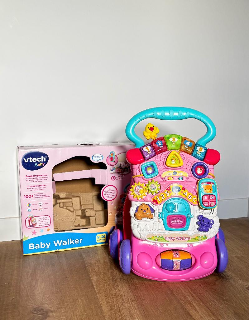 Vtech baby walker interactieve looptrainer als nieuw in doos, Kinderen en Baby's, Ophalen of Verzenden, Zo goed als nieuw, 6 maanden tot 2 jaar