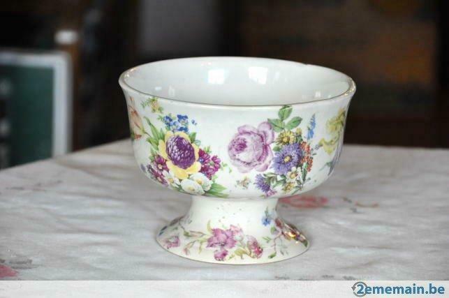 coupe a fruit sur pied faience bequet, Antiquités & Art, Enlèvement ou Envoi