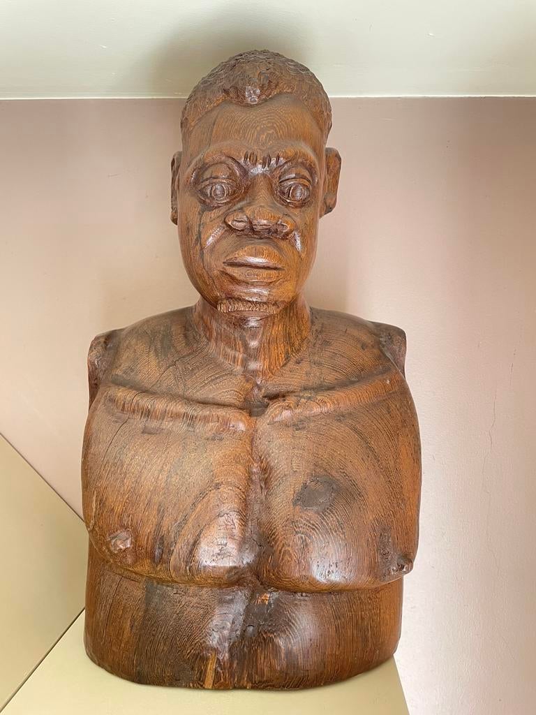 Bustes sculptés à la main Patrice Lumumba et Pauline Opango, Maison & Meubles, Enlèvement, Comme neuf