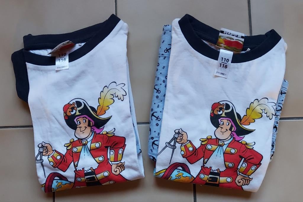 Piet Piraat pyjama set 2x maat 110/116, Ophalen, Studio 100, Overige typen, Jongen of Meisje