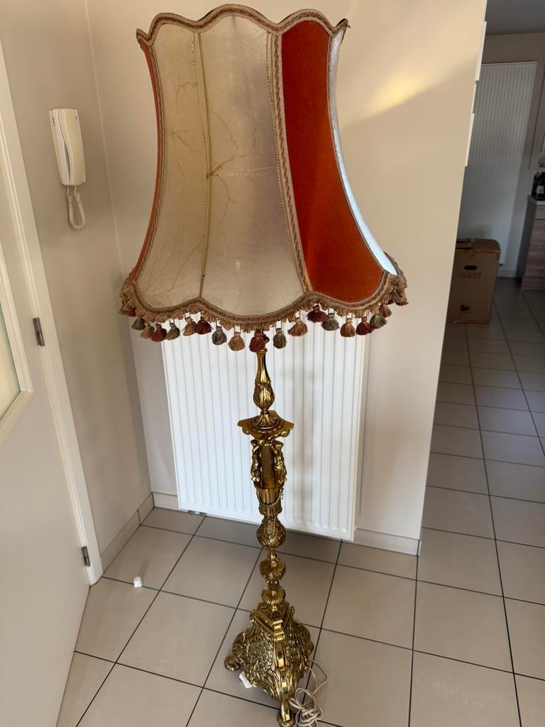 Lampadaire antique en bronze/laiton, Antiek, 150 à 200 cm, Enlèvement, Utilisé