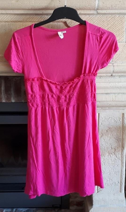 Garcia - Jurk/Tuniek - fluo roze - maat M - € 1.00, Kleding | Dames, Maat 38/40 (M), Ophalen of Verzenden, Roze, Gedragen