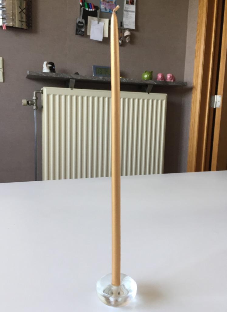 Gouden Taper Kaarsen met 3 houders, Enlèvement ou Envoi, Comme neuf, Autres matériaux, Bougie