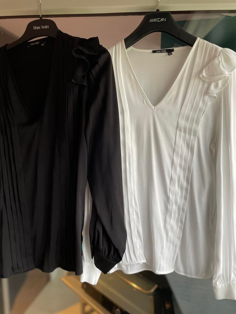 ZWART EN WITTE BLOES MARC AUREL, Kleding | Dames, Maat 38/40 (M), Zwart, Ophalen of Verzenden, Zo goed als nieuw