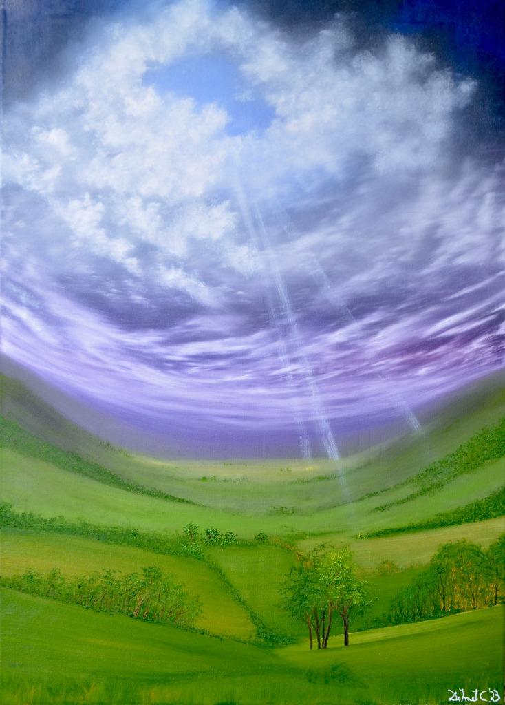 Schilderij: Tonal impressionistic landscape 60 cm x 40 cm, Antiek en Kunst, Kunst | Schilderijen | Modern, Verzenden