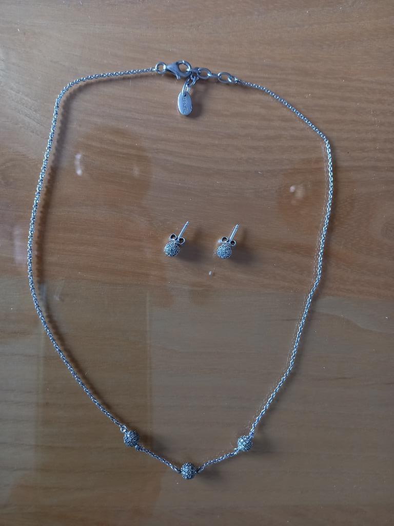 Oorringen & Ketting Esprit in 925 zilver, Ophalen of Verzenden, Zo goed als nieuw, Zilver, Overige materialen
