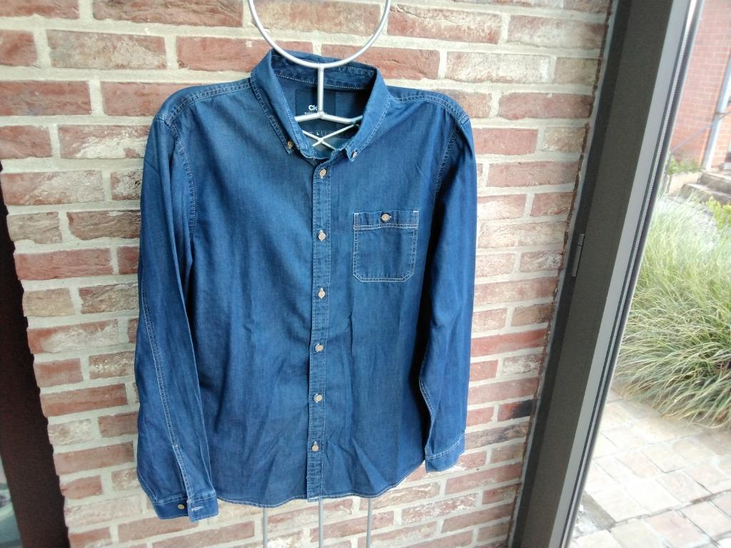Chemise en jeans Clock House, Kleding | Heren, Overhemden, Ophalen, Zo goed als nieuw, Blauw, C&A