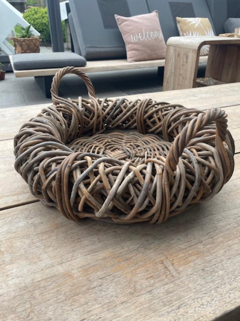 Decoratie rieten manden, Huis en Inrichting, Overige materialen, Mand, Rond, Ophalen of Verzenden