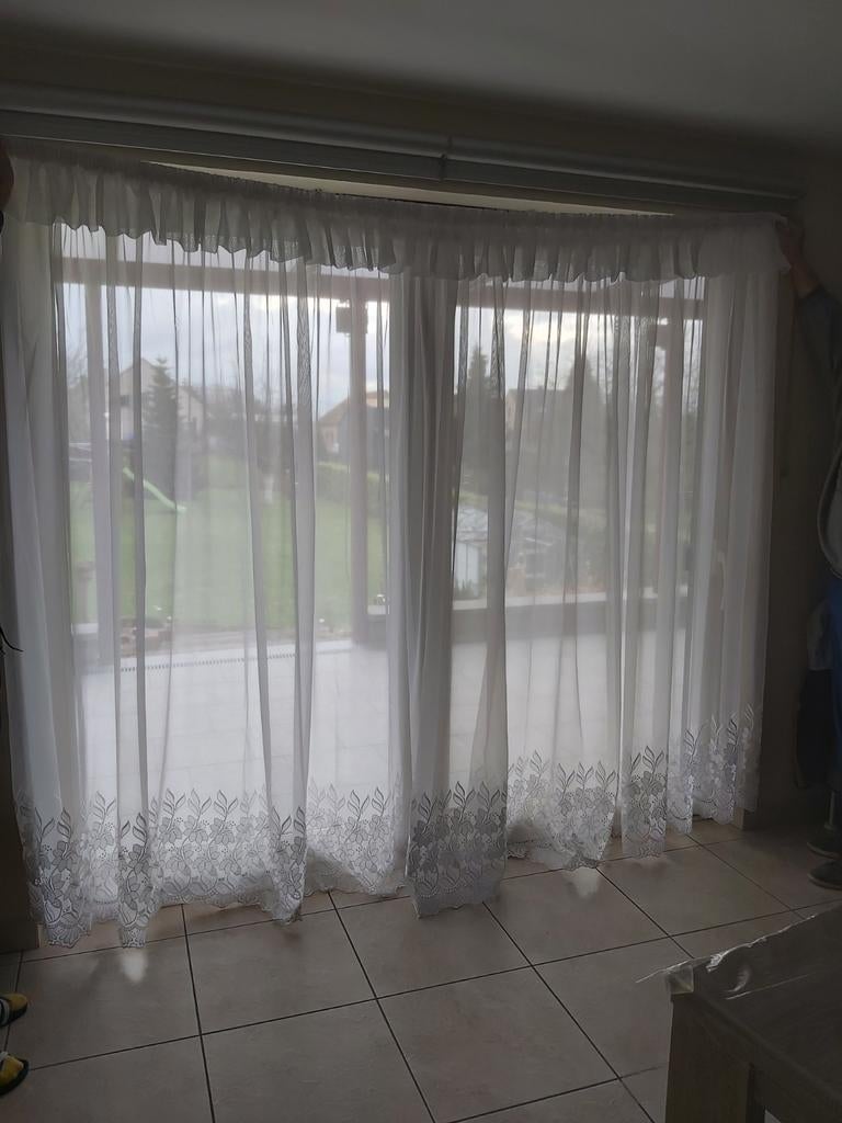 Rideau pour baie vitrée, Maison & Meubles, Voile, 200 cm ou plus, Enlèvement ou Envoi, Comme neuf