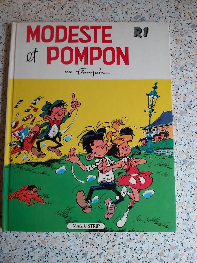 Modest en Pompom R1 nr. 5 (Franquin) 1980, Eén stripboek, Ophalen of Verzenden, Zo goed als nieuw, Franquin