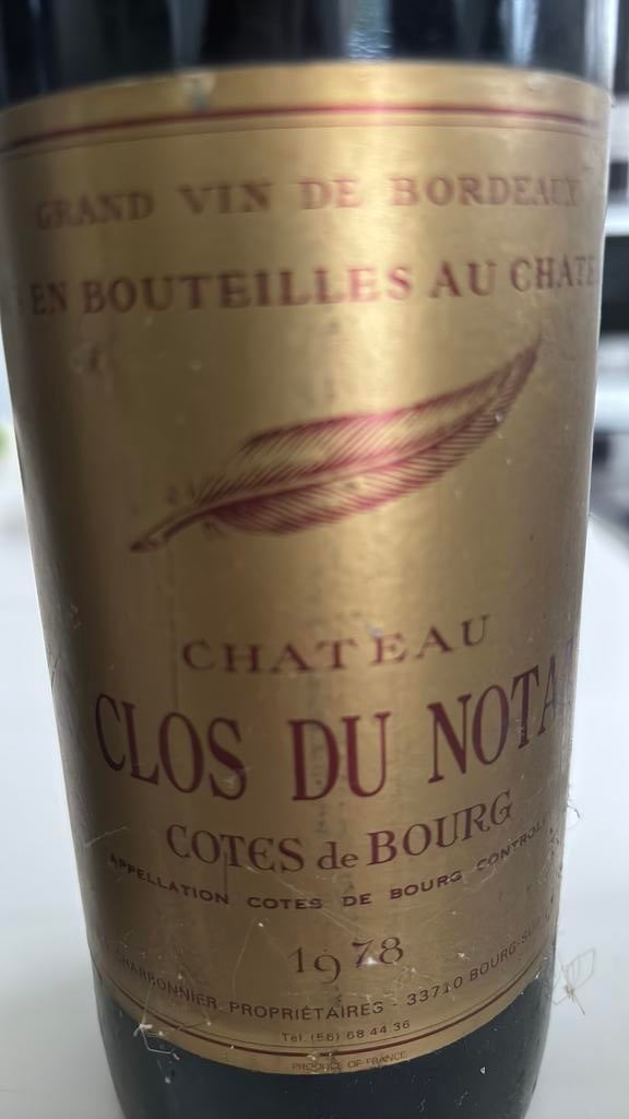 Le clos du notaire 1978, Collections, Vins, Enlèvement ou Envoi, Pleine, Comme neuf, Vin rouge