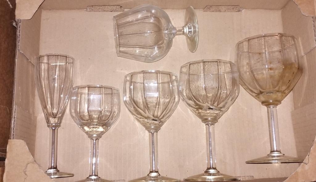 Verres octogonaux Vintage année 80, Maison & Meubles, Enlèvement, Comme neuf