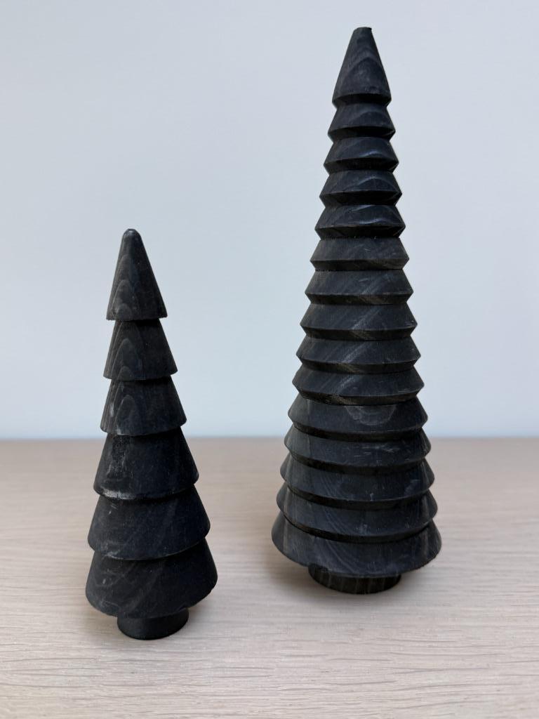 Zwarte houten kerstbomen (2 stuks), Ophalen of Verzenden, Zo goed als nieuw