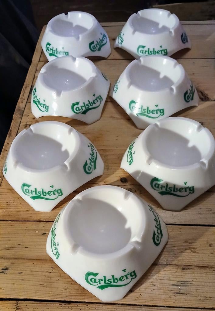 7 asbakken, cendrier, asbak Carlsberg, Verzamelen, Ophalen, Asbak