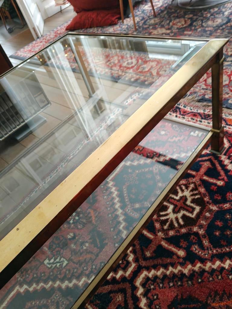 Tafel goud metaal. Salontafel vintage., Huis en Inrichting, Tafels | Salontafels, Ophalen, Gebruikt, 100 tot 150 cm, 50 tot 100 cm