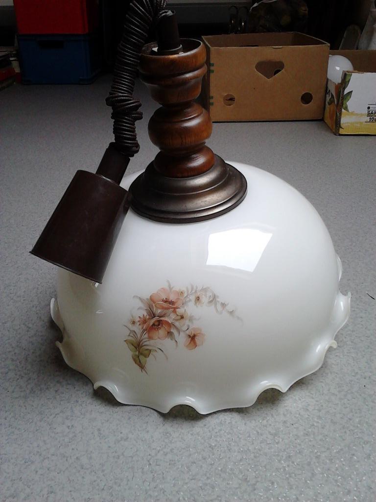 mooie luster luchter hanglamp, Ophalen, Gebruikt, Glas