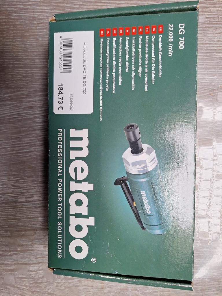 Meuleuse droite metabo DG 700 à air comprimé valeur 184.73€, Bricolage & Construction, Outillage | Meuleuses, Enlèvement ou Envoi