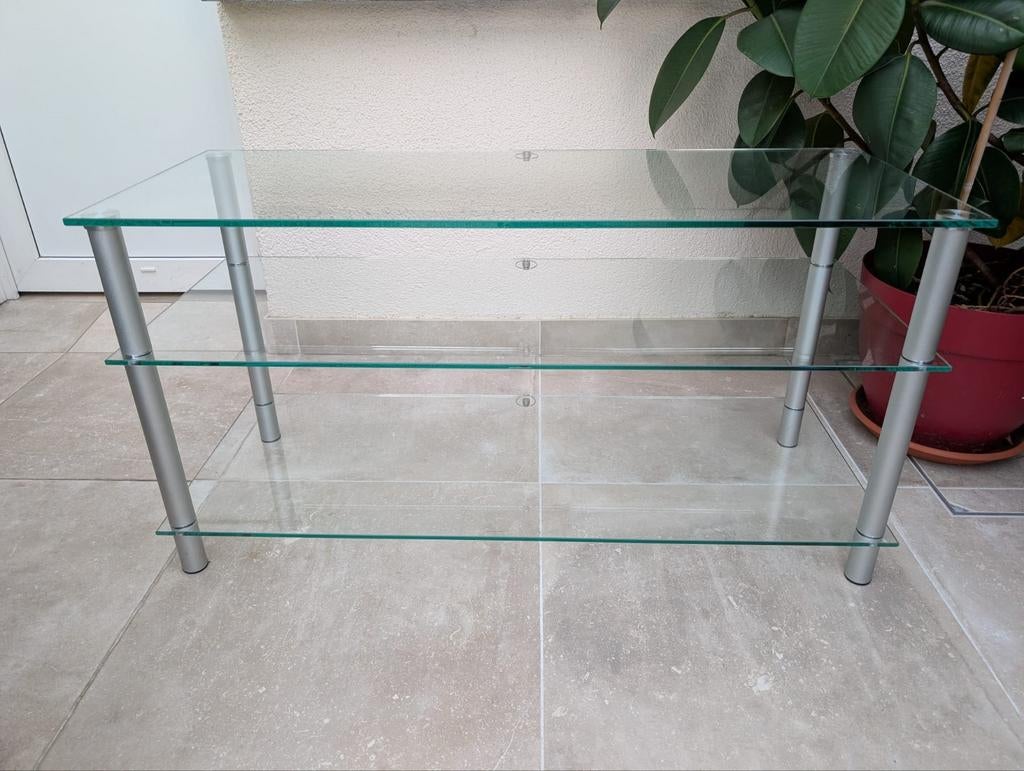 Glazen tv meubel L110 x B43,5 x H57, Ophalen