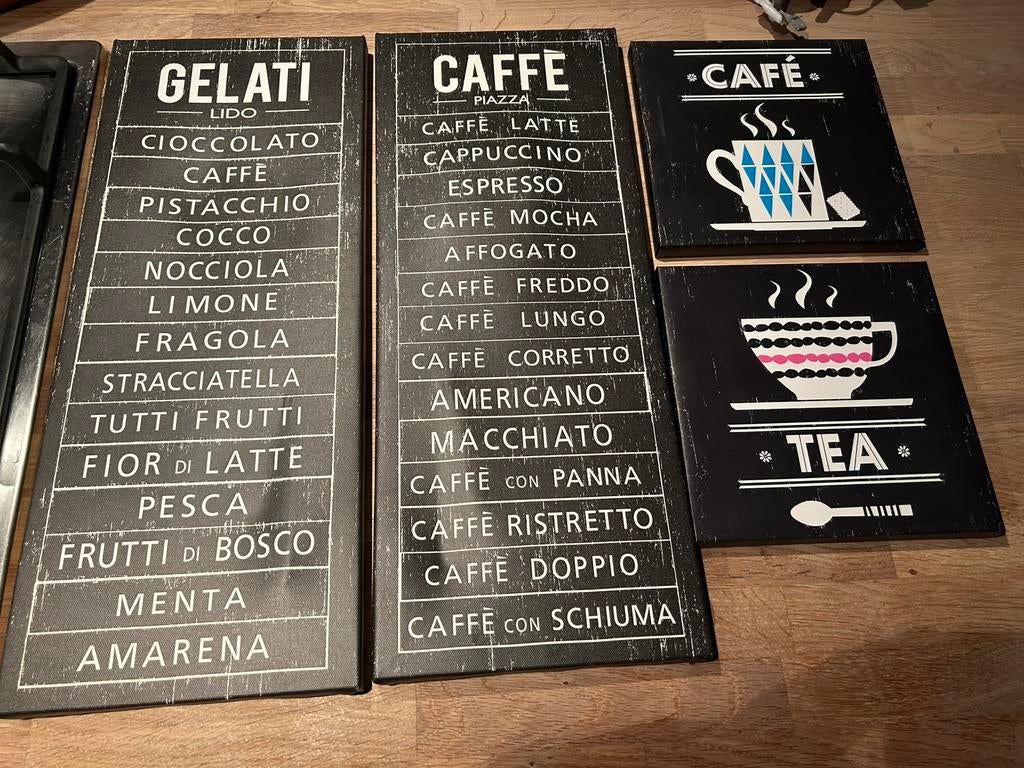 4 canvas wanddecoraties, Ophalen, Zo goed als nieuw