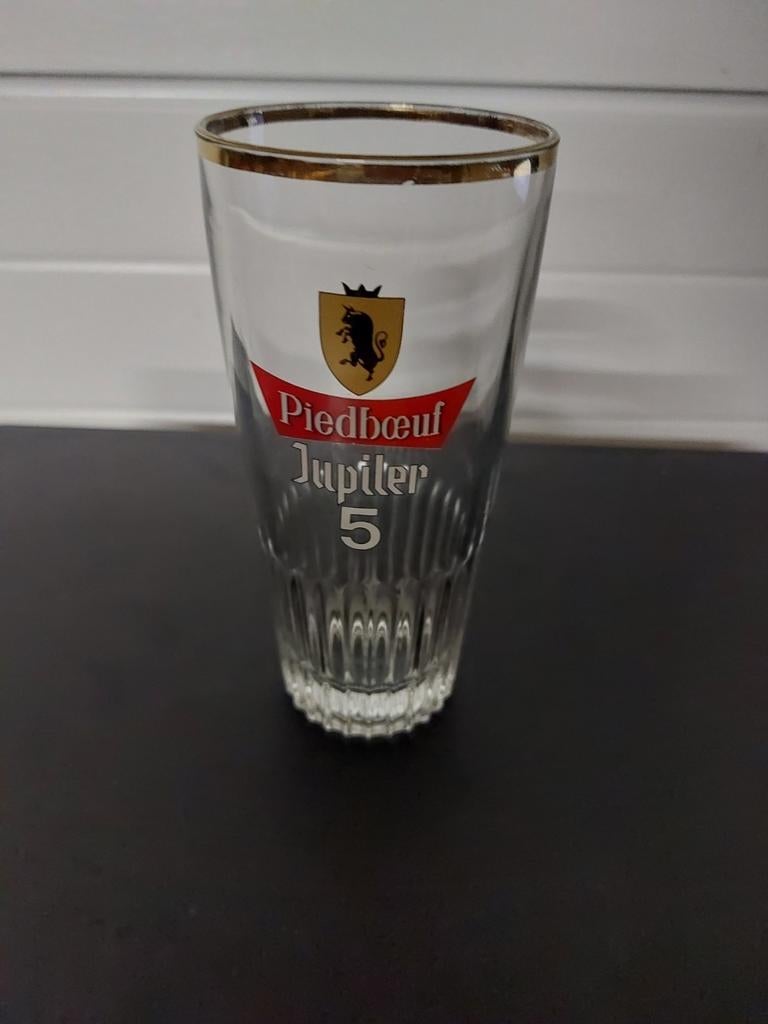 Jupiler piedboef nr 5 bierglas, Ophalen of Verzenden, Zo goed als nieuw, Glas of Glazen, Jupiler