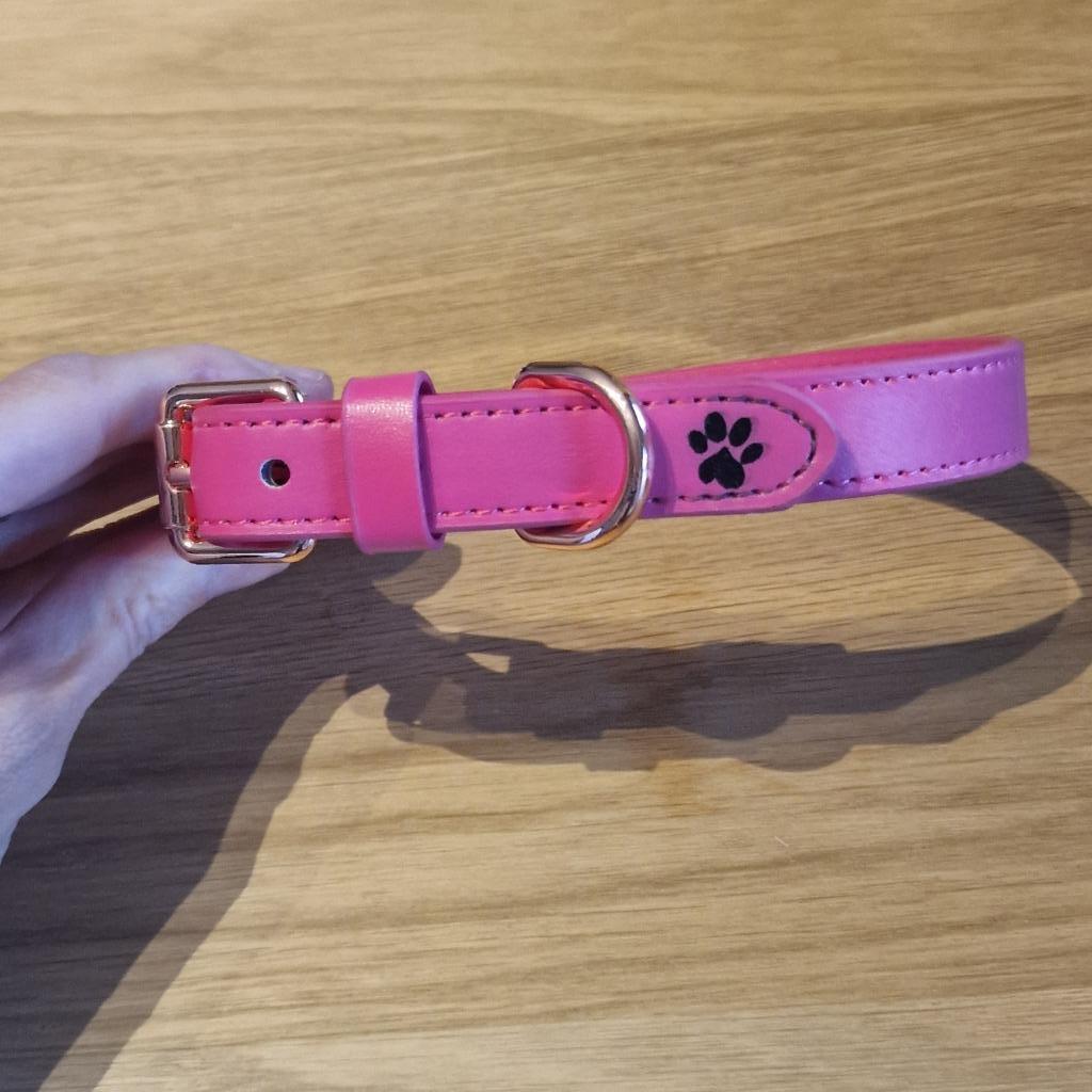 Leren roze halsband Paw My God! M, Ophalen of Verzenden, Nieuw