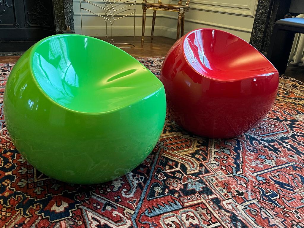 chaise d’appoint Ball Chair, Rouge, Deux, Enlèvement, Utilisé