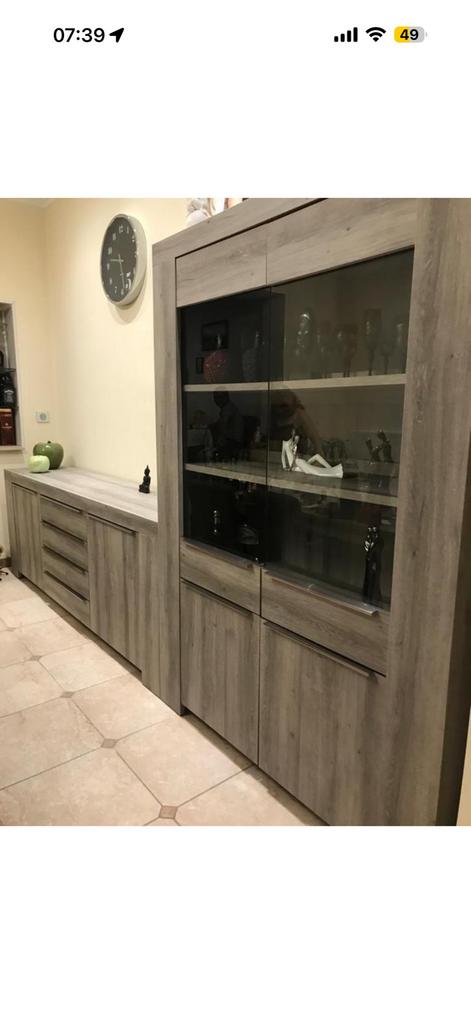 Volledige eetkamerset vitrine/dressoir/eettafel, Ophalen