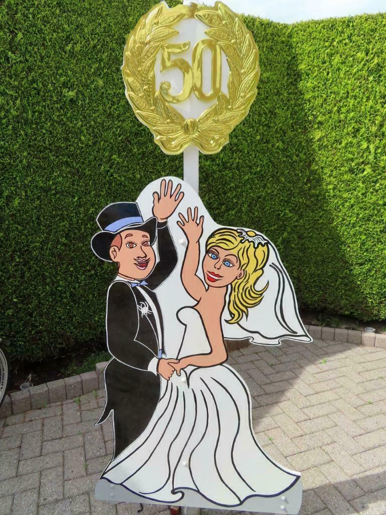 50 jarig huwelijk feestbord huren zie geweldige keuze., Ophalen, Nieuw, Feestartikel