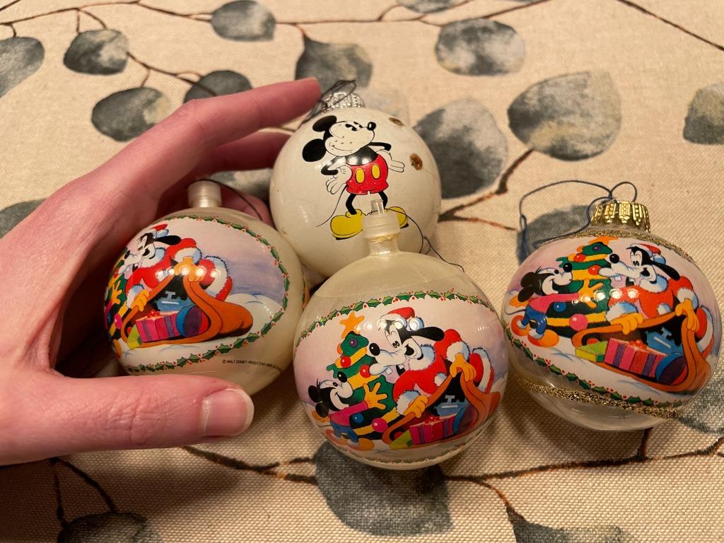 Vintage kerstballen Disney, Enlèvement ou Envoi, Mickey Mouse, Utilisé, Autres types