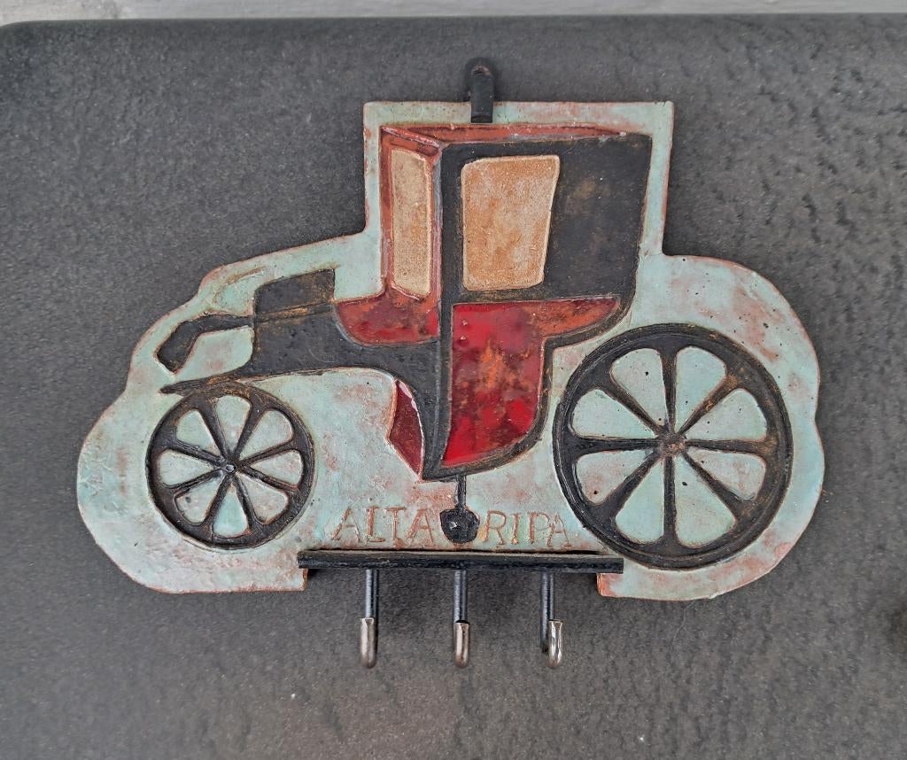 vintage terracotta wandplaat / sleutelhouder, Ophalen of Verzenden