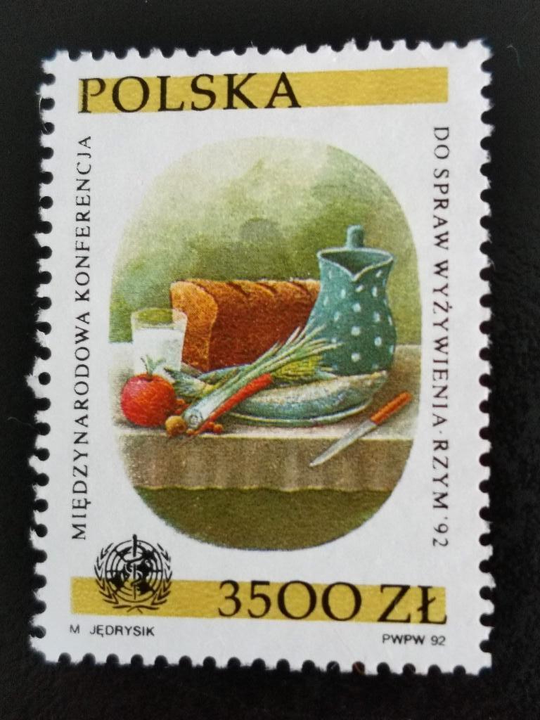Polen 1992 - stilleven, voedselconferentie in Rome *, Ophalen of Verzenden, Polen, Postfris