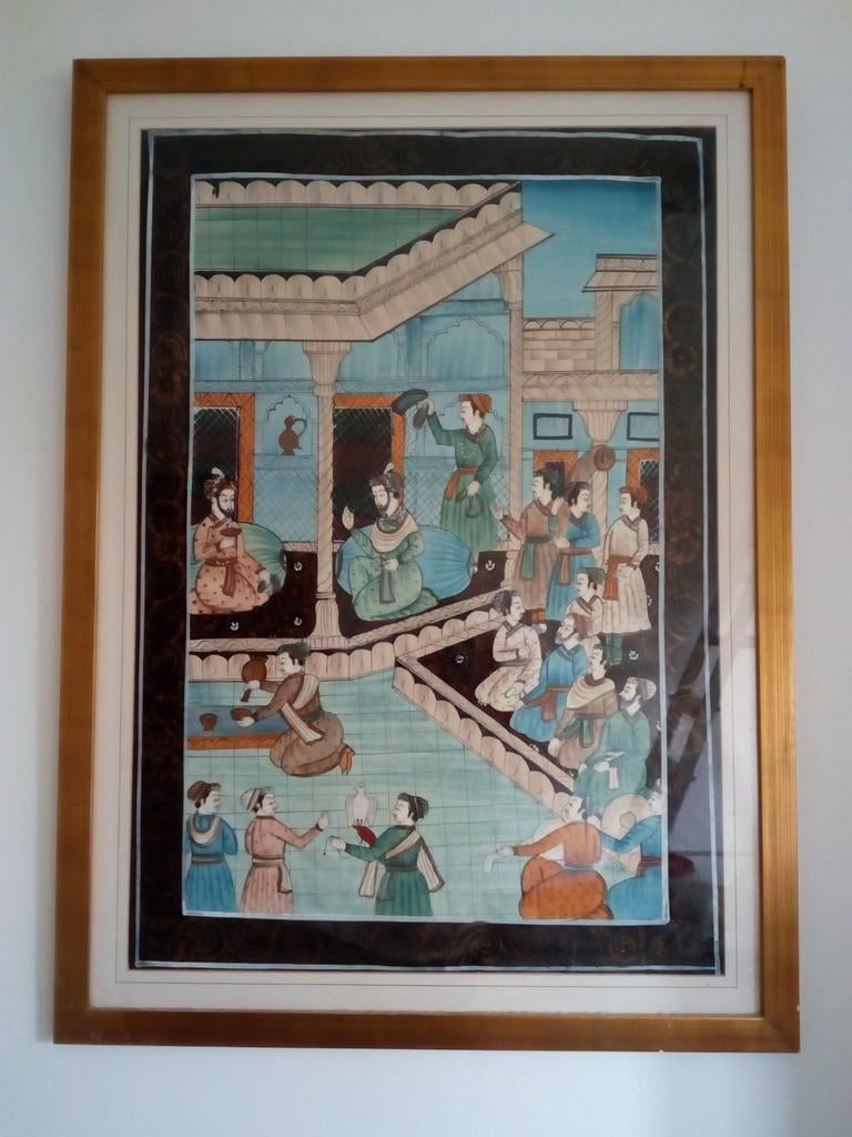 Mughal Indian silk painting, Enlèvement