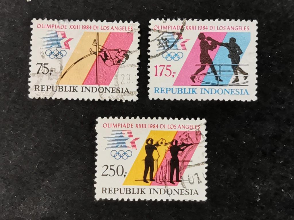 Indonésie 1984 - Sports - Jeux olympiques de Los Angeles, Enlèvement ou Envoi, Affranchi, Sport