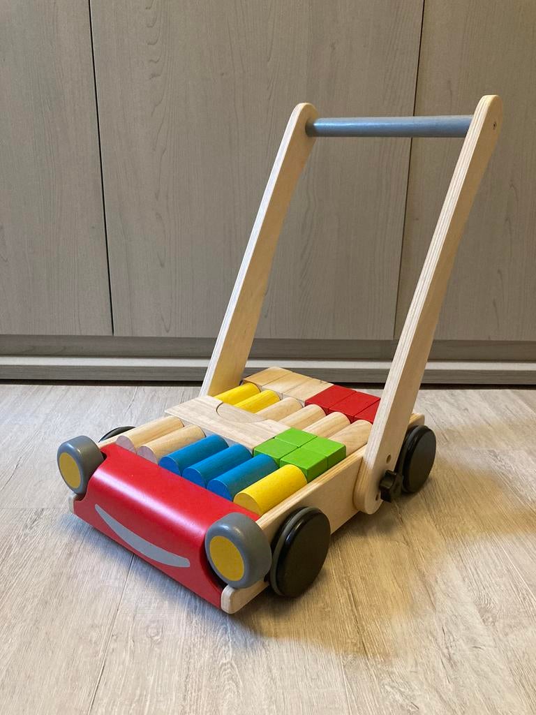 PlanToys Loopwagen/Blokkenkar, Enlèvement, Utilisé
