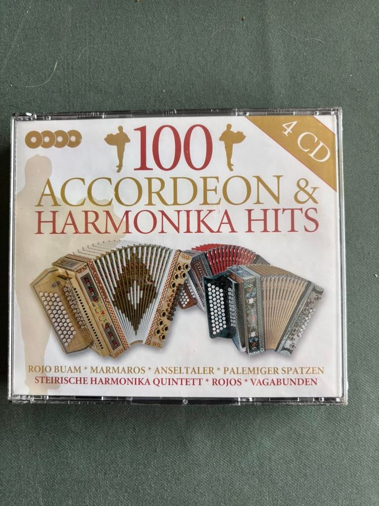 Coffret de 4 CD 100 Accordion & Harmonica Hits, Enlèvement ou Envoi, Neuf, dans son emballage, Coffret
