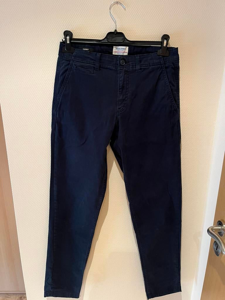Broek Jack & Jones chino donkerblauw maat S, Kleding | Heren, Broeken en Pantalons, Blauw, Jack&Jones, Ophalen of Verzenden, Zo goed als nieuw