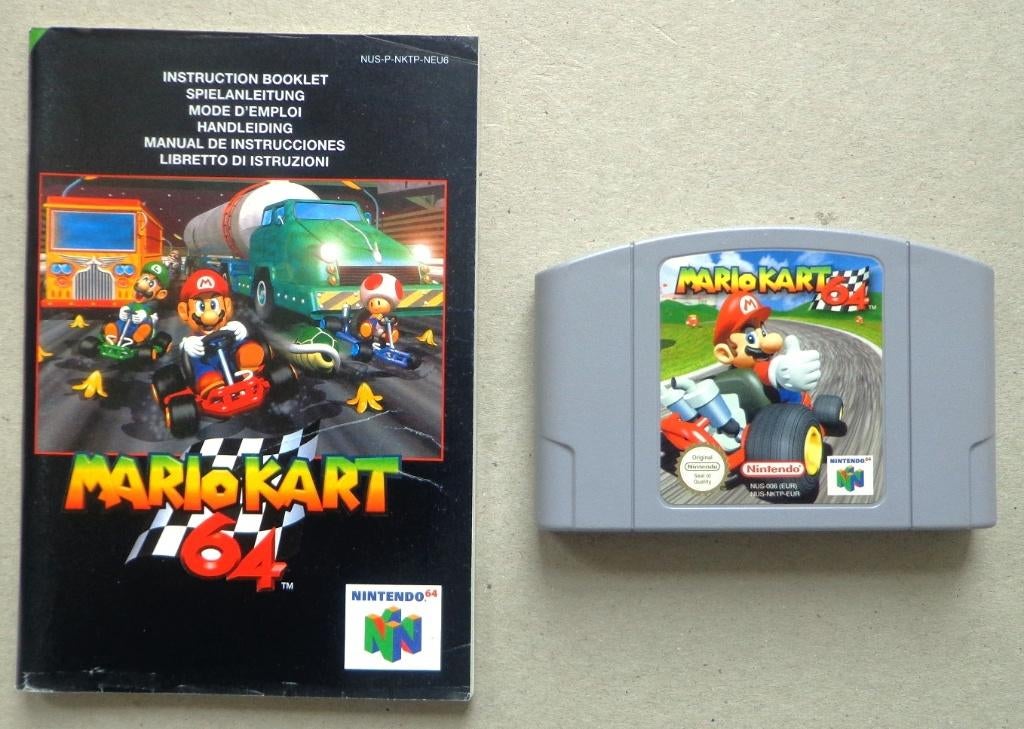 Mario Kart 64 voor de Nintendo 64 + boekje, Games en Spelcomputers, Ophalen of Verzenden, Gebruikt
