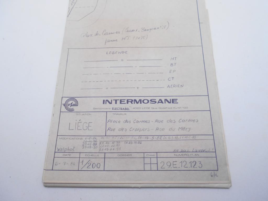 ancien plan Intermosane Liège 1984, Enlèvement ou Envoi