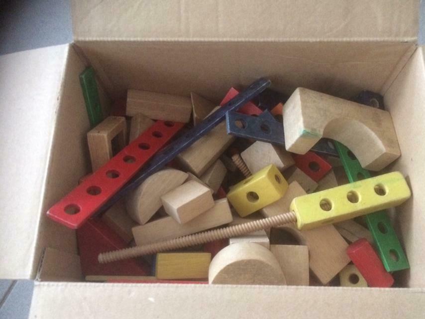 Houten speelgoed blokken, Ophalen, Gebruikt